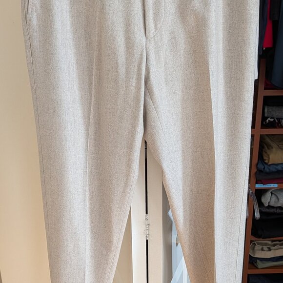 NWOT Suitsupply Vitale Barberis Canonico Ivory Flannel Wool Pants EU50 W32xL31 - Picture 5 of 6